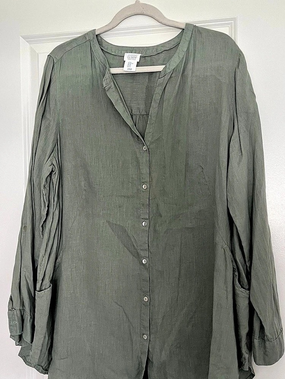 Sigrid Olsen Women's Linen Button Down Shirt Size XL